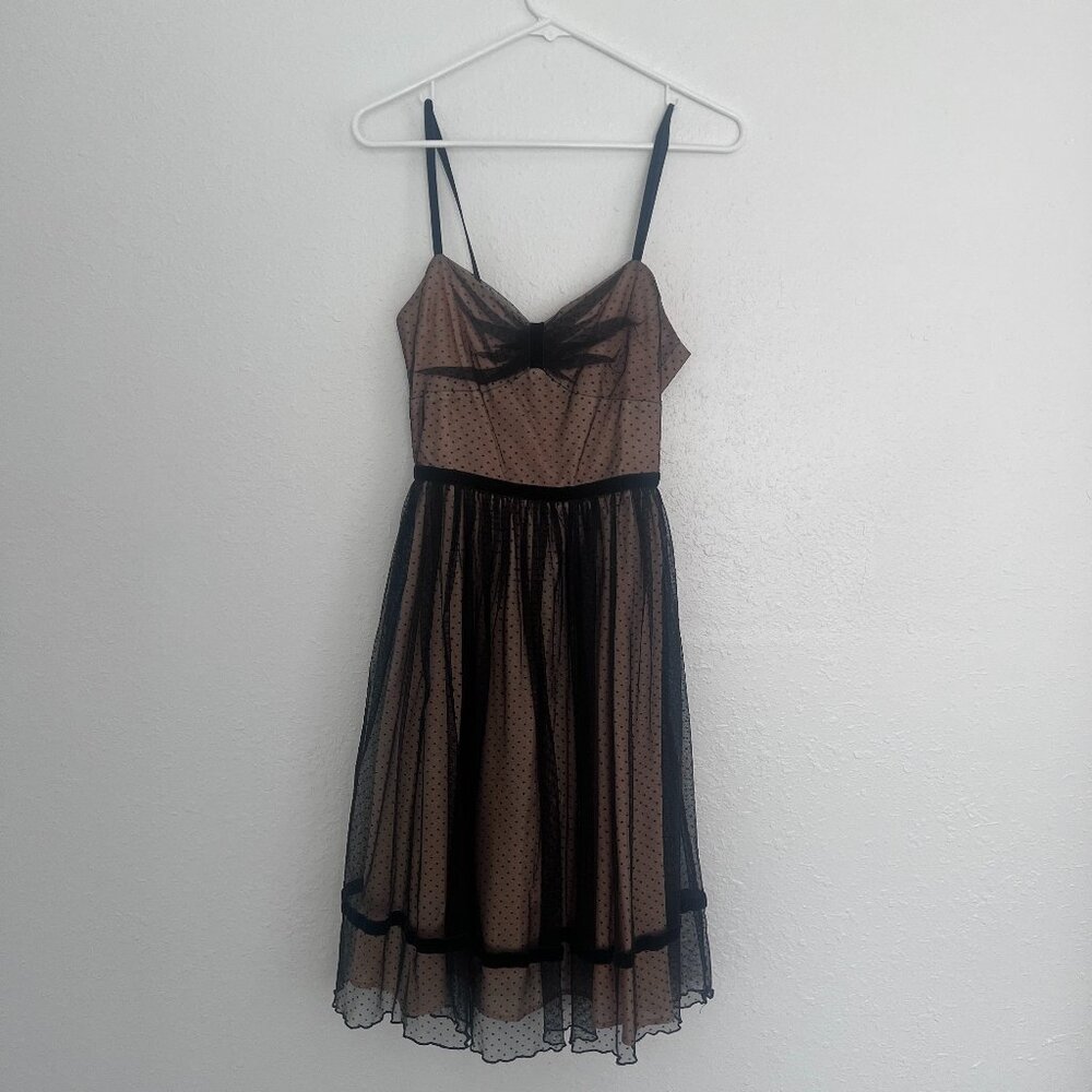 Black polka dot tulle dress
